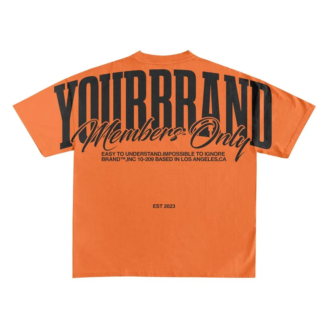 Custom 250g 100% Cotton Oversized T-Shirt - Screen Printing Embroidery Foam Puff 5