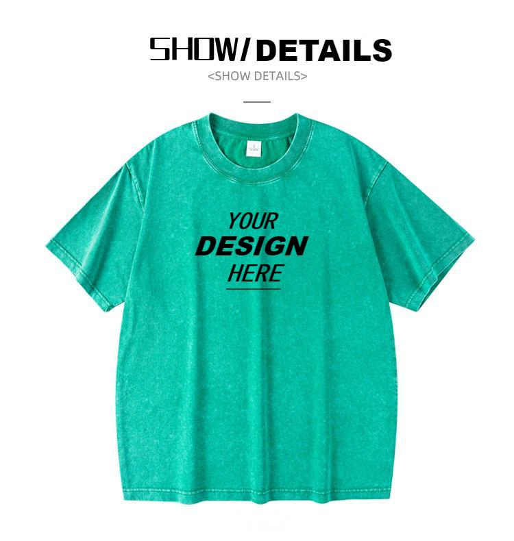 カスタムグラフィック ヴィンテージ アシッドウォッシュ メンズTシャツ - 工場価格 2