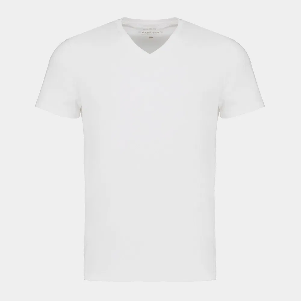 Cotton Vneck Tshirt Bulk Men's Short Sleeve - Custom Logo Tags 4