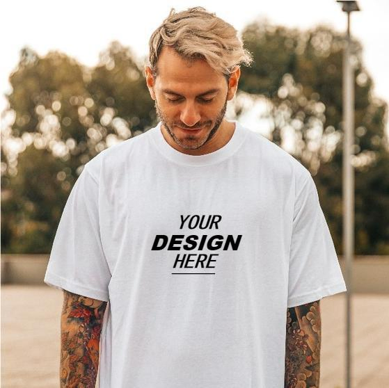 Customizable Wholesale Plain Tshirt with Puff Print Label - High Quality 100% Cotton Men's and Women's T Shirt 2
