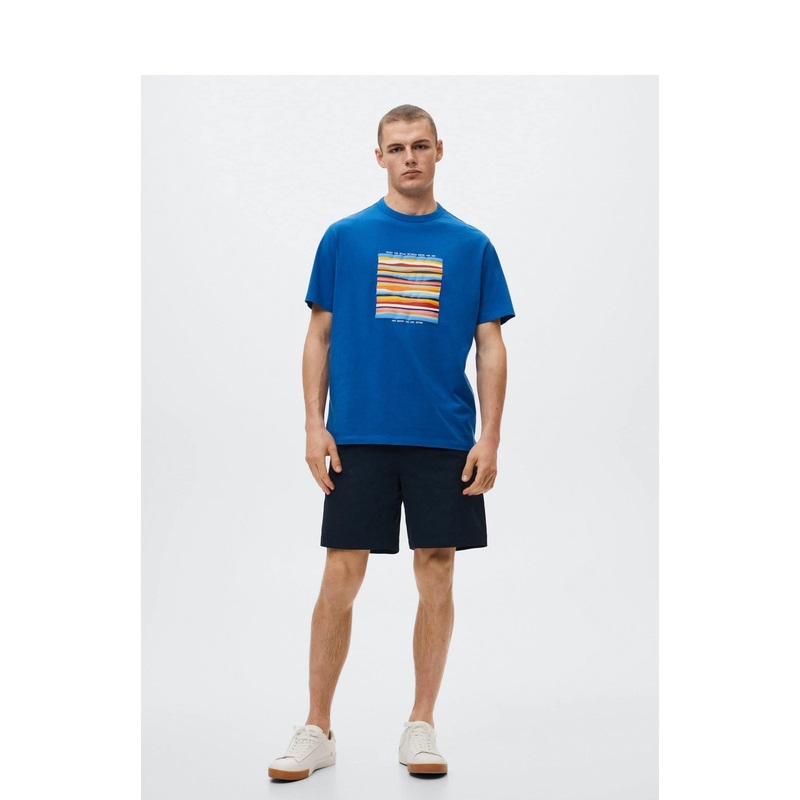 Camiseta masculina plus size personalizada com logo em 100% algodão e estampa em relevo. 4