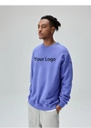 Áo nỉ cổ tròn dáng rộng 100% cotton, unisex, đặt hàng số lượng lớn. 4