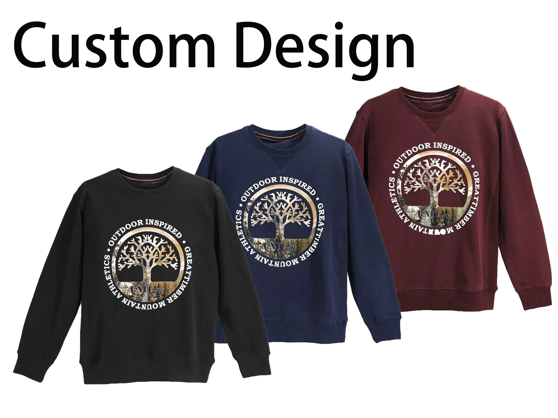 Pamuklu Sweatshirt - Özel Logo Baskılı Erkek Bisiklet Yaka Kazak 2
