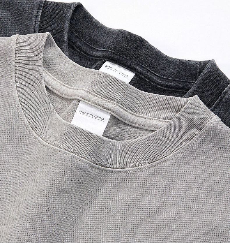 Fornecedor de camisetas vintage masculinas de algodão oversized com lavagem ácida 2