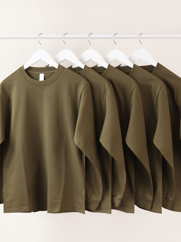 T-shirt unisexe à manches longues personnalisé avec logo imprimé en sérigraphie - Vente en gros 3