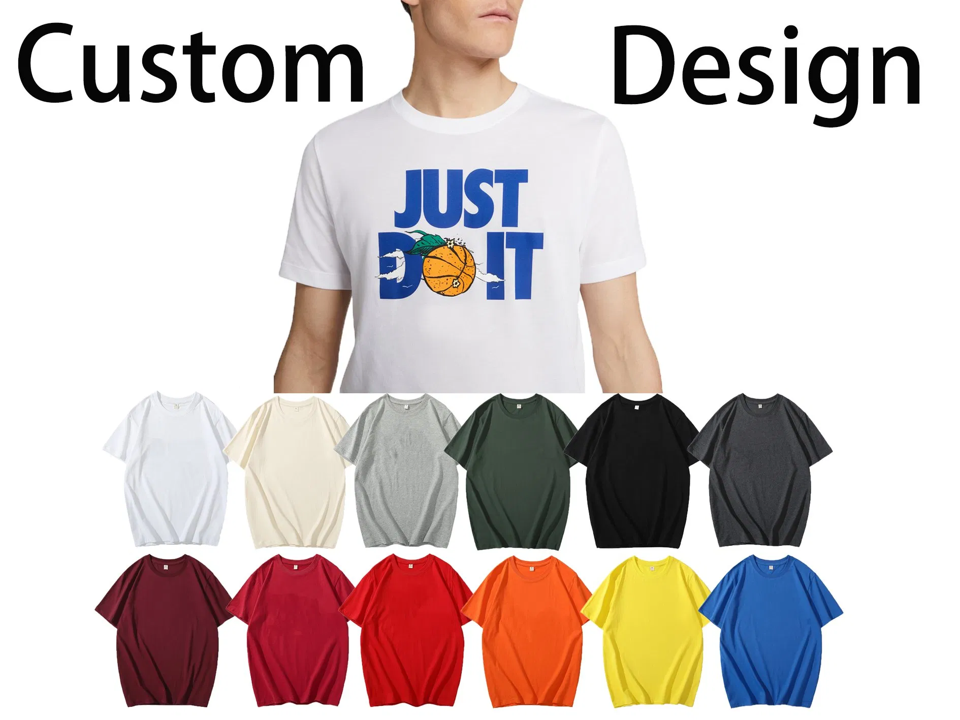 Customizable Cotton Unisex Short-Sleeve Tee Shirt Top 2
