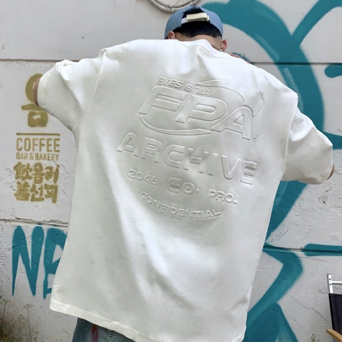 Custom Logo Embossed Cotton T-Shirt - Wholesale Price 3