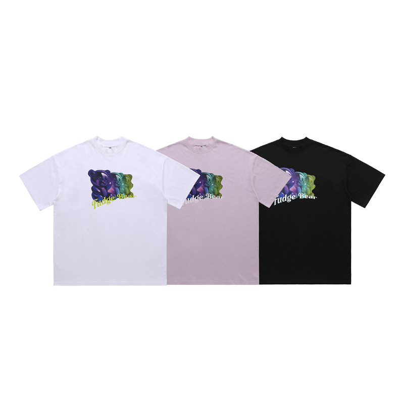 260 GSM Oversized Graphic Cotton Short-Sleeved Crew Neck Colorful T-Shirts--TS015