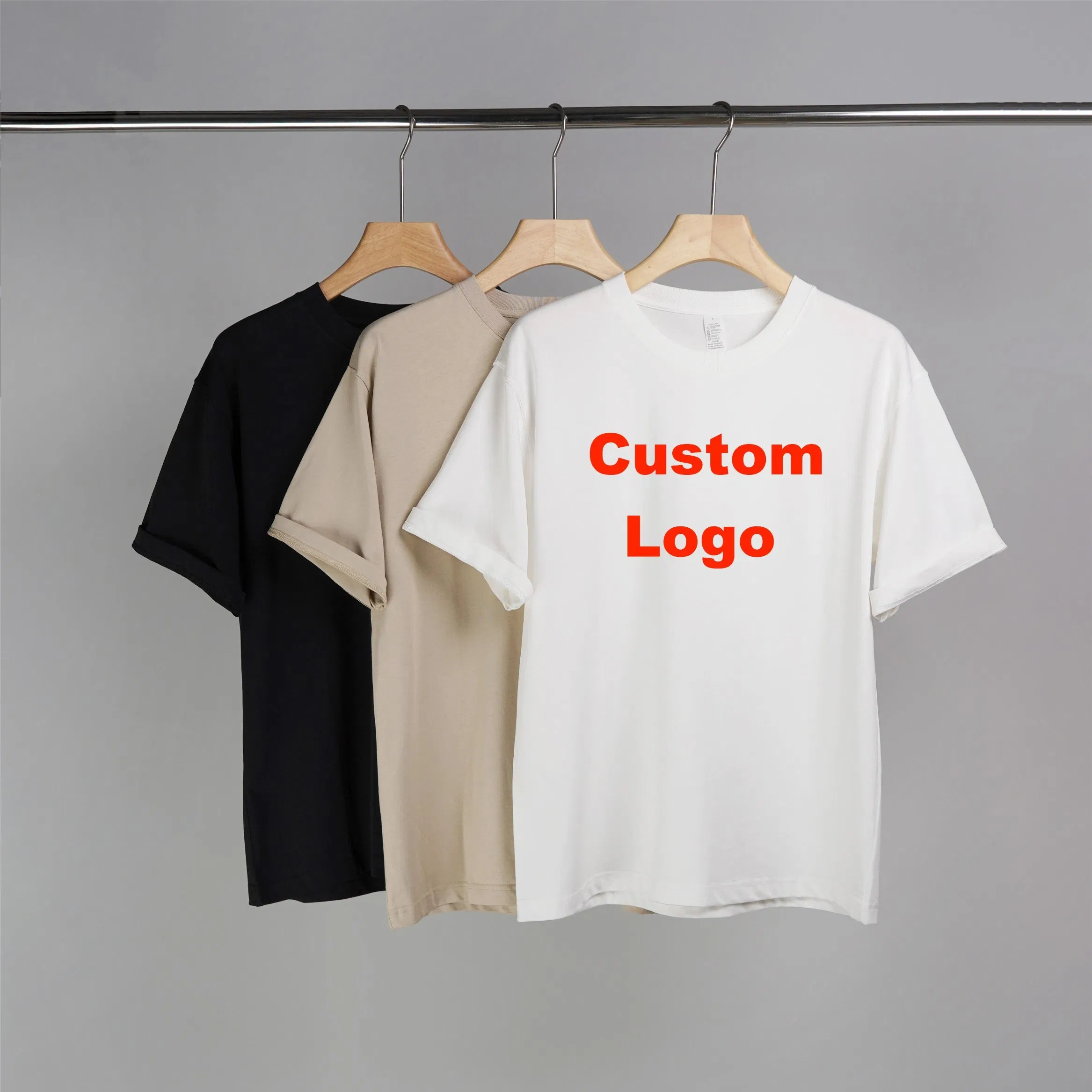 Custom Pima Cotton Slim Fit Logo T-Shirt Men - Short Sleeve Plain Embroidery 2