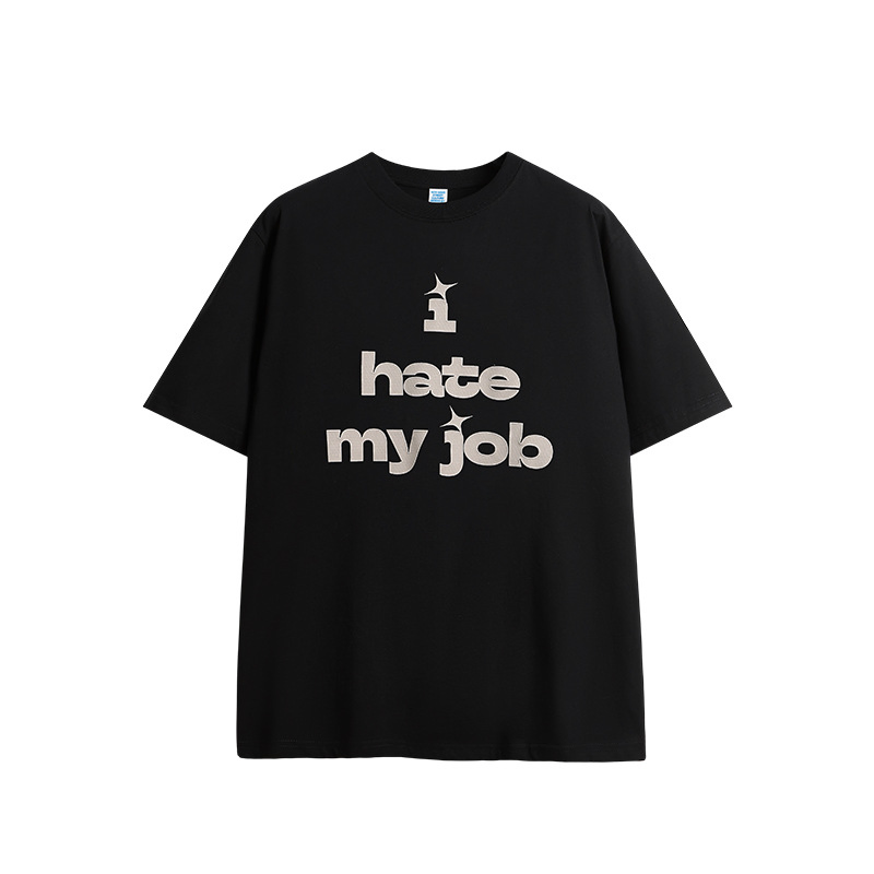 180 GSM Regular Graphic Cotton Short-Sleeved Crew Neck Black&White T-Shirts--TS008