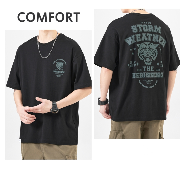 Bulk Custom Logo Printing Cotton T-Shirt - Men's Oversized Blank 6