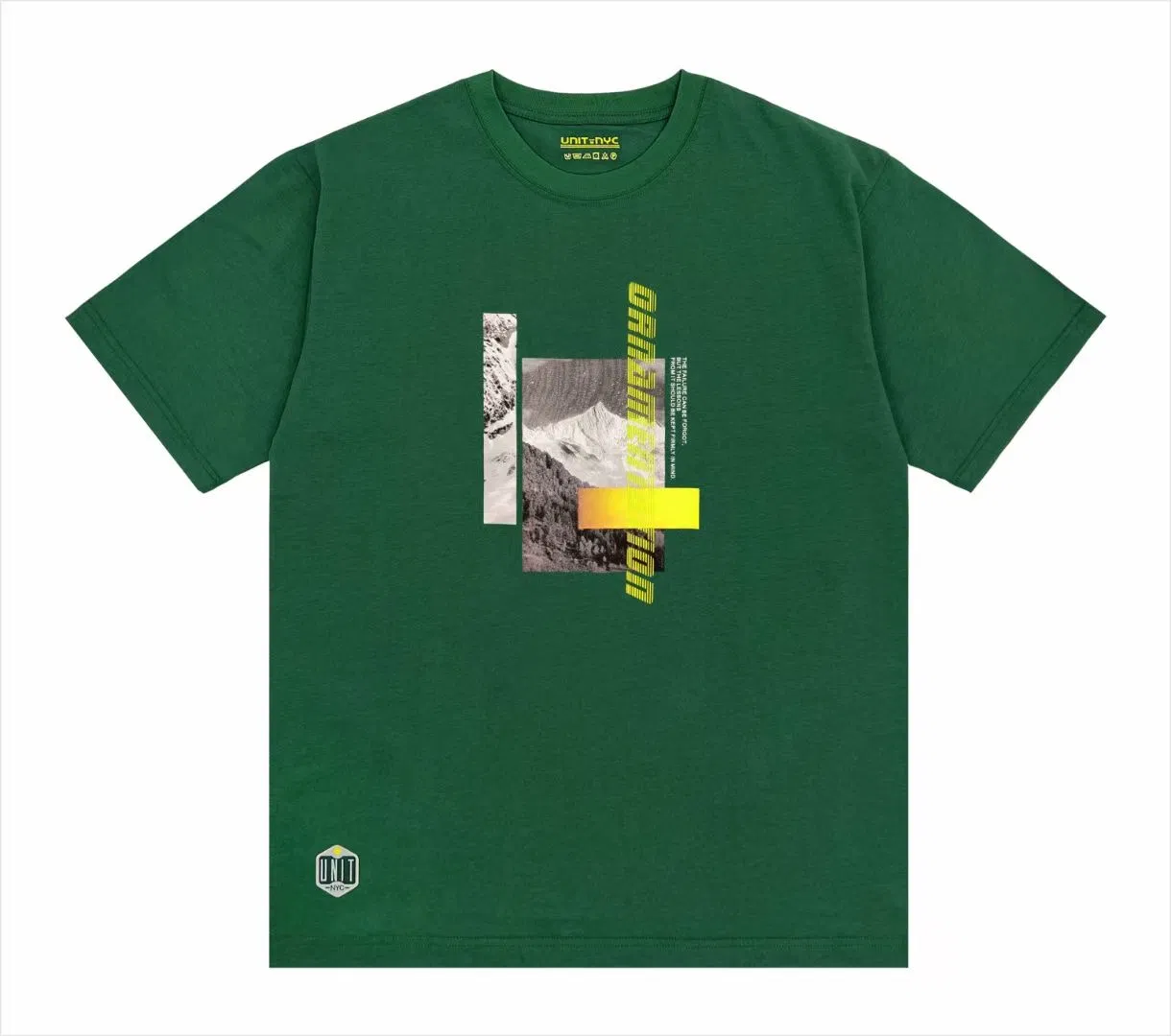 250 GSM Slim Fit Graphic Cotton Short-Sleeved Crew Neck Organic Cotton Green T-Shirts