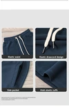 Pantalones cortos deportivos informales americanos de baloncesto, color azul oscuro, de algodón, talla grande. 7