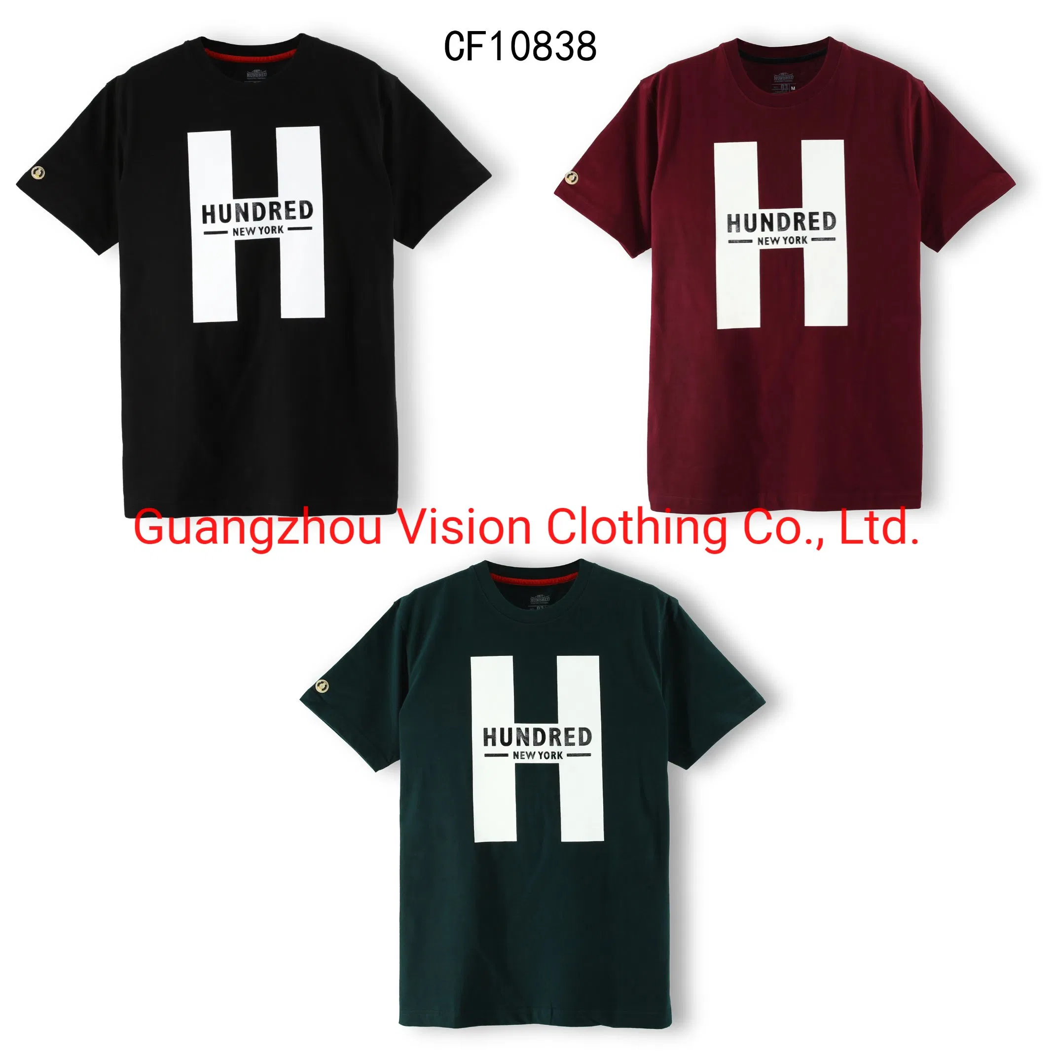 Embroidered Custom Men's 100% Cotton T-Shirt with Logo Printing 3