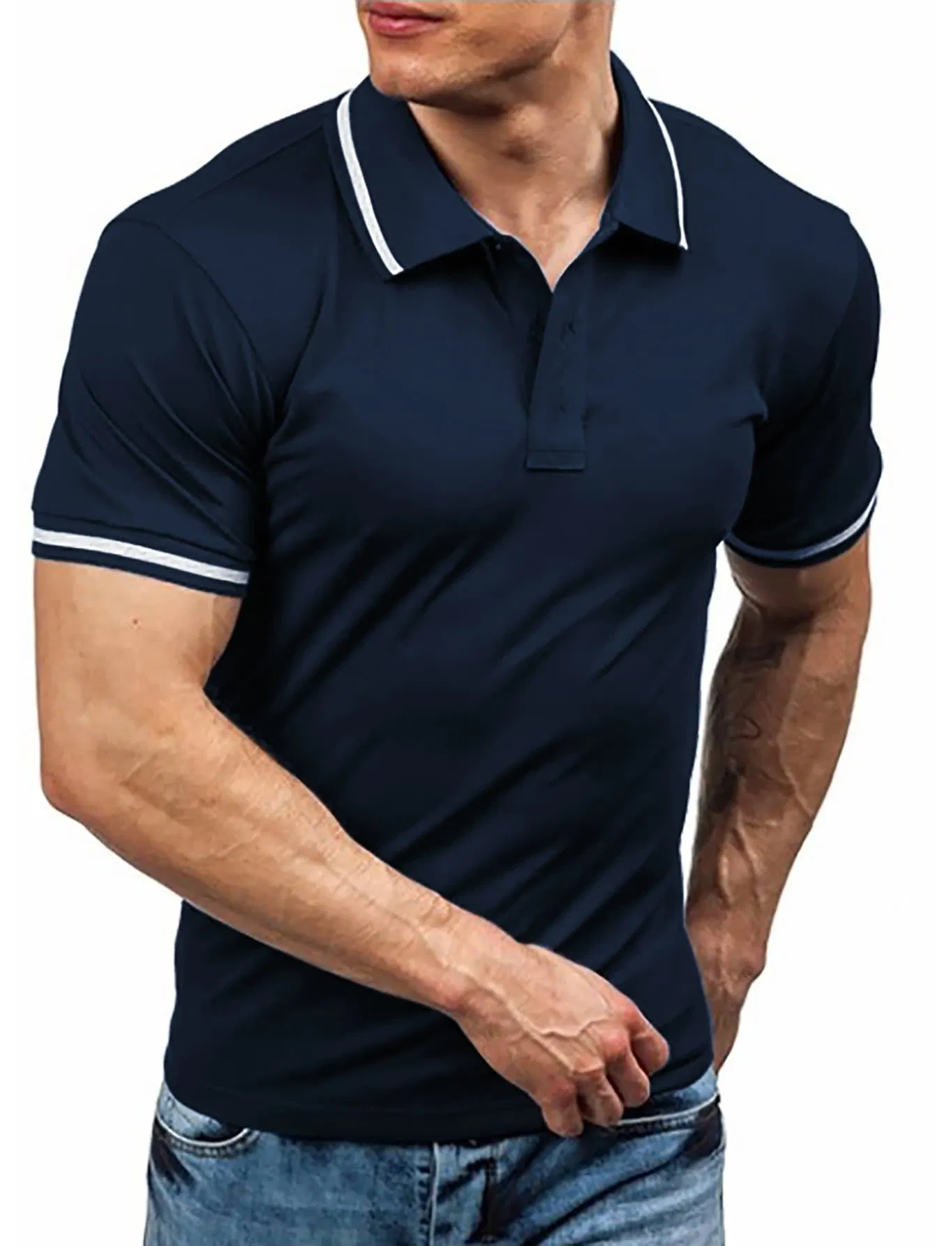 訂製Logo空白T卹 Polo領刺繡男士T卹 2