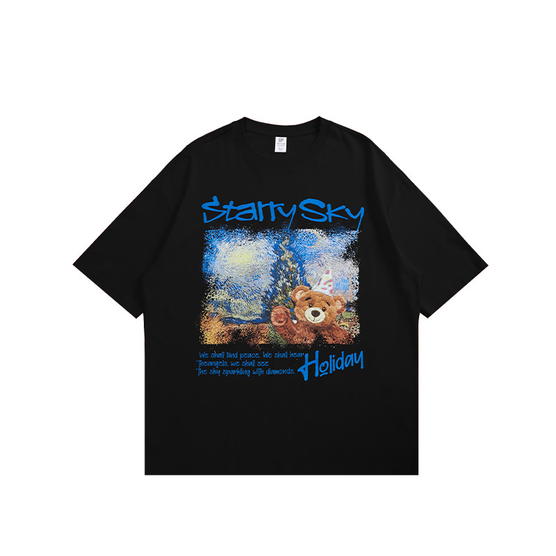 T-shirts en coton biologique à manches courtes et col rond, coupe classique, imprimé graphique, 250 g/m² 3