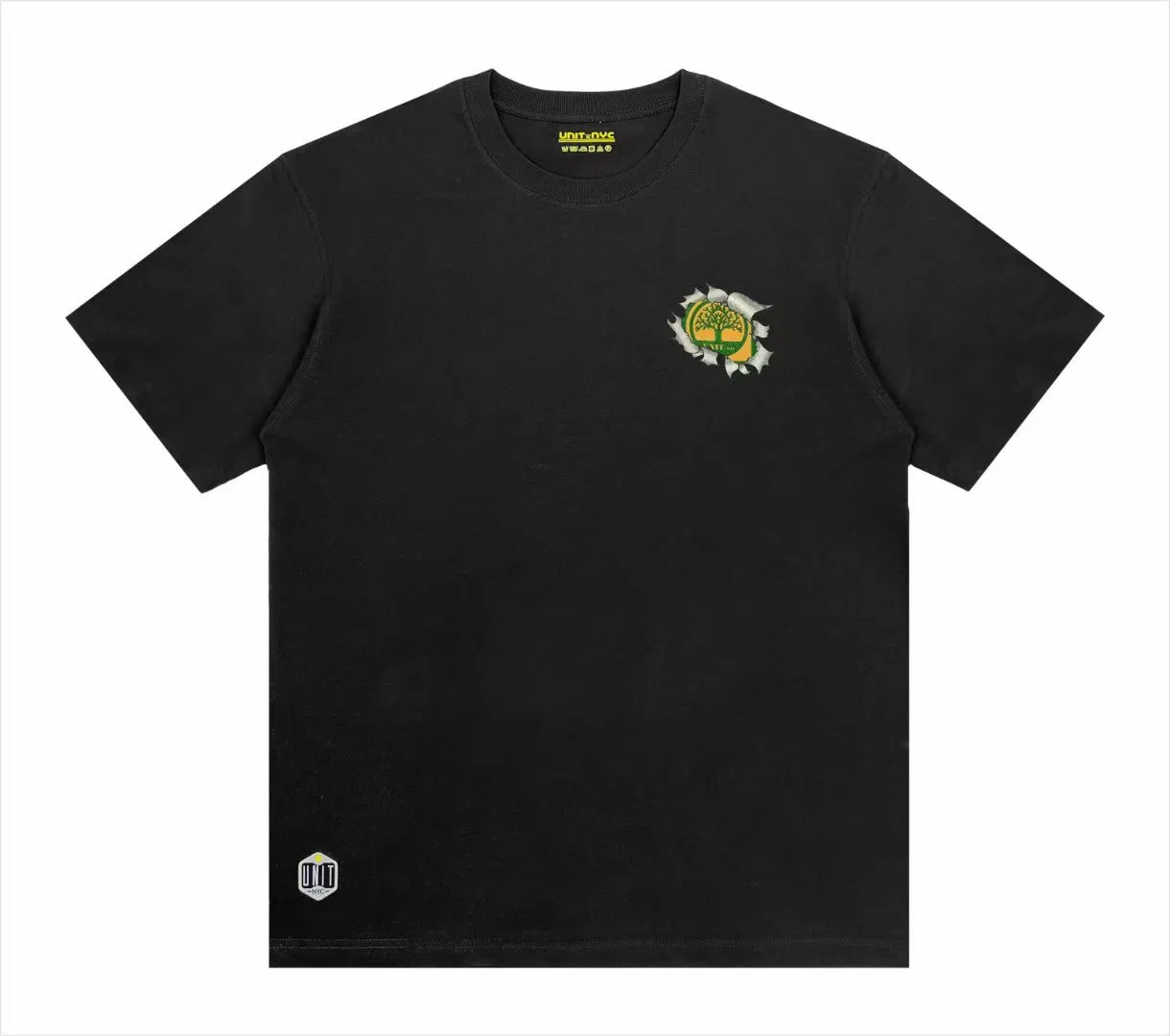 180 GSM Slim Fit Graphic Cotton Short-Sleeved Crew Neck Organic Cotton Black T-Shirts