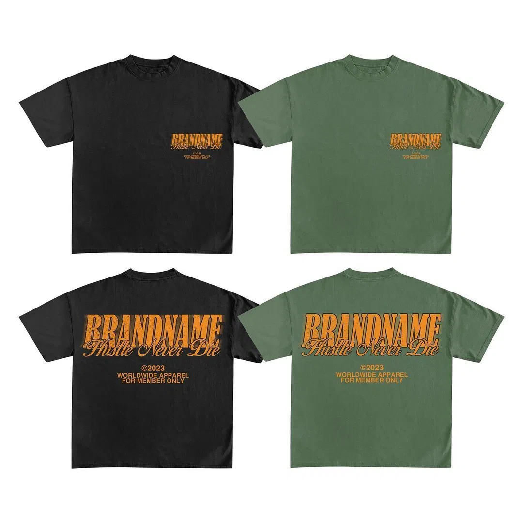 Cotton Logo T-Shirt Printing - Unisex Color Block Tee for Custom Printing 5
