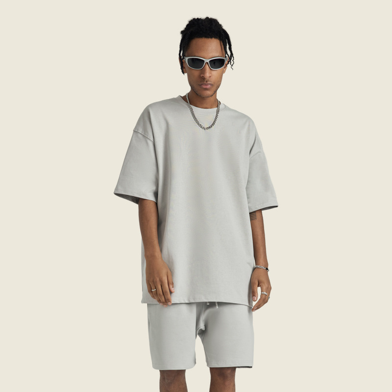 100%オーガニックコットン製、カスタムDTGプリントのドロップショルダーTシャツ（男女兼用） 2