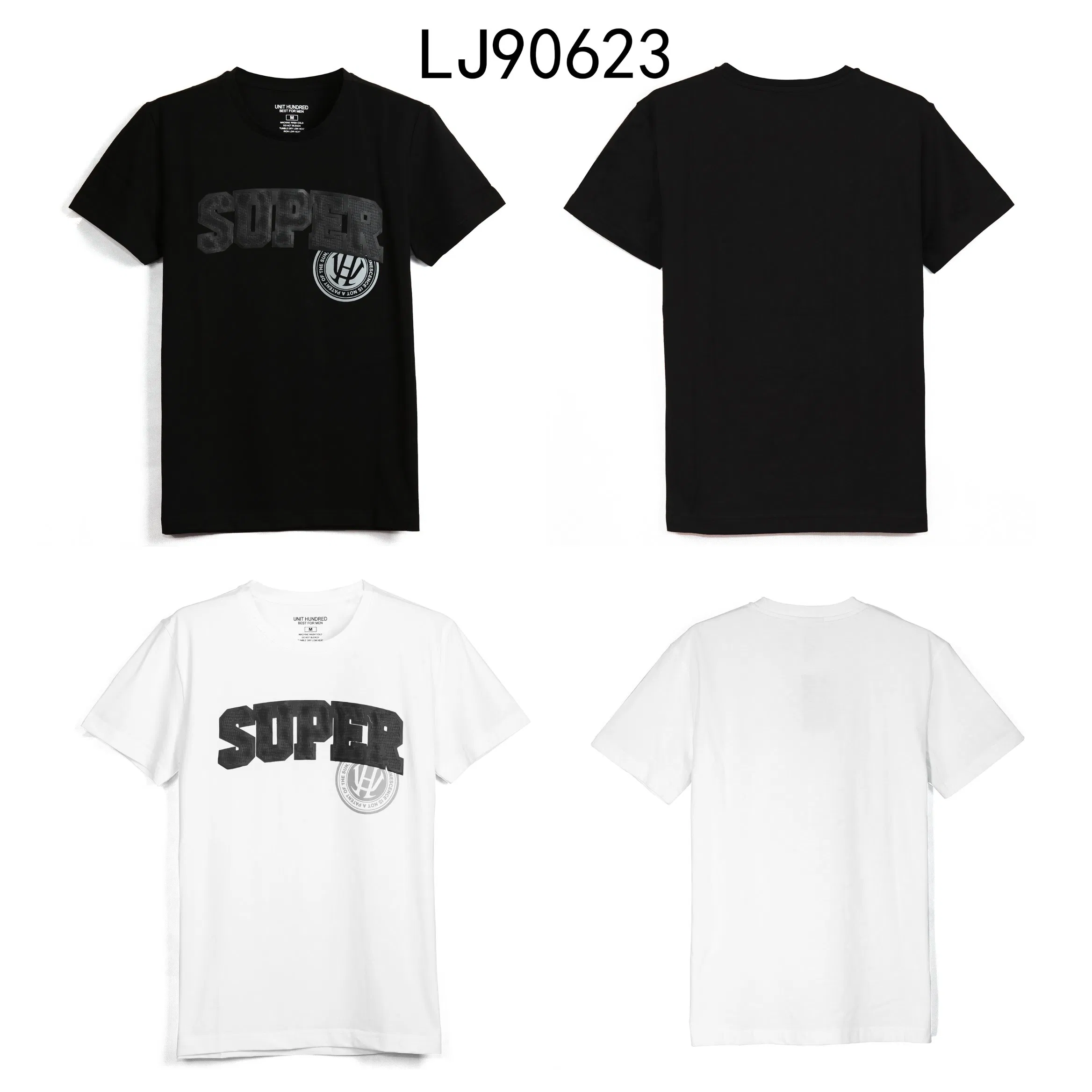 T-shirt personnalisé en coton épais avec motifs imprimés en relief 2