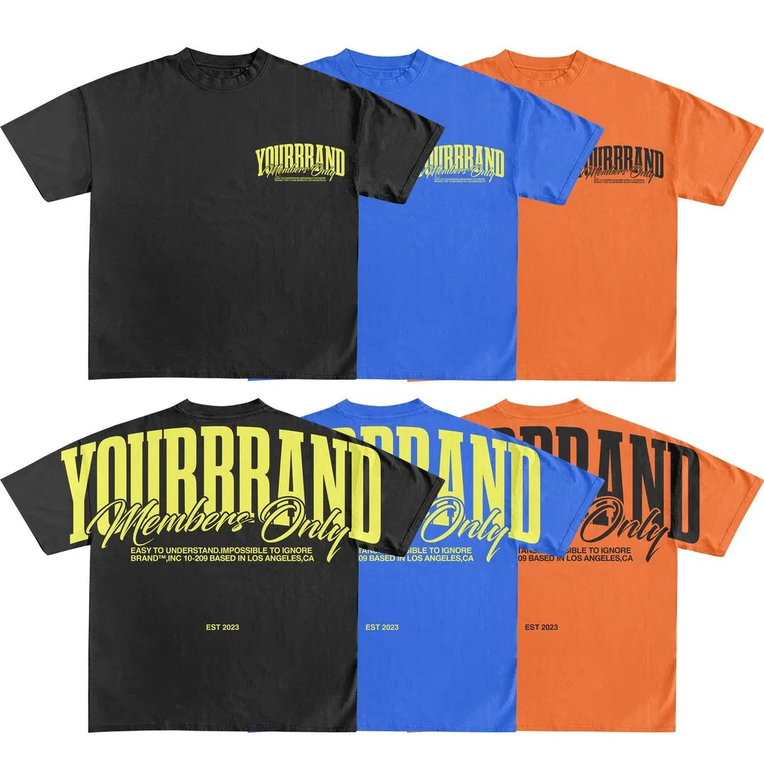 Custom 250g 100% Cotton Oversized T-Shirt - Screen Printing Embroidery Foam Puff 2