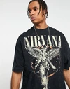 Custom Angel Print Oversized Cotton T-Shirt for Men - Washed Short Sleeve Apparel 3