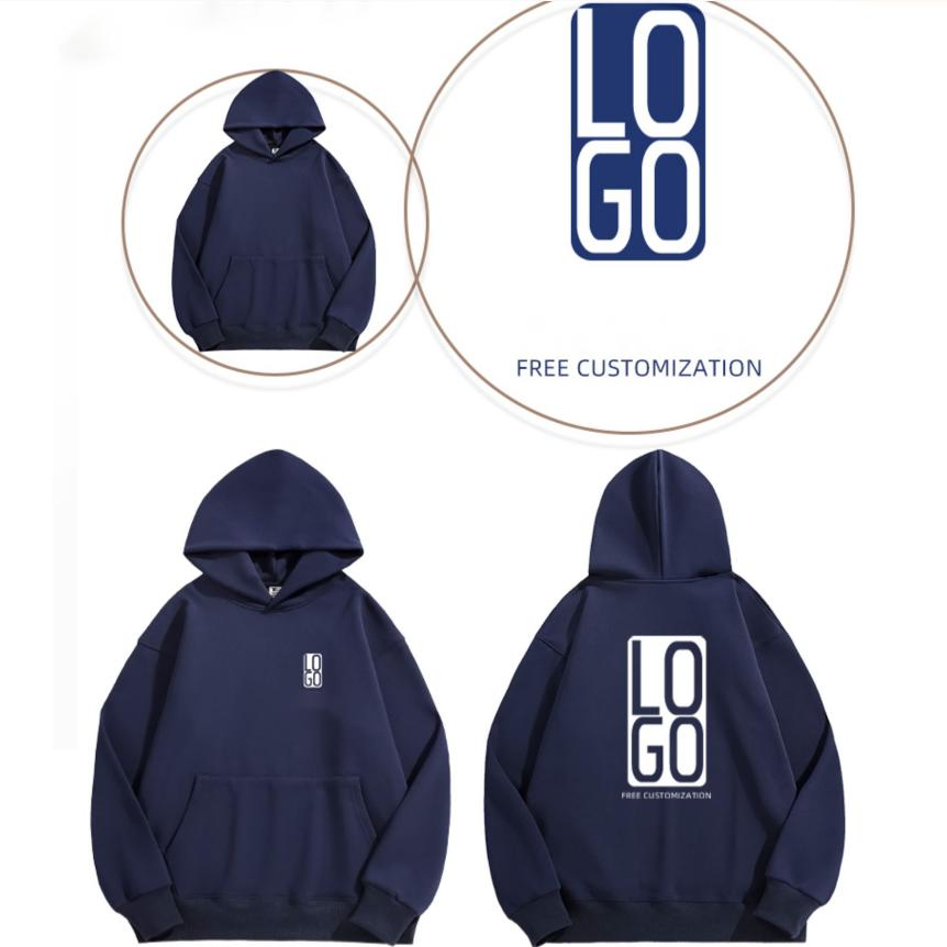 Felpa con cappuccio in pile spesso da uomo - Felpa oversize personalizzata 2