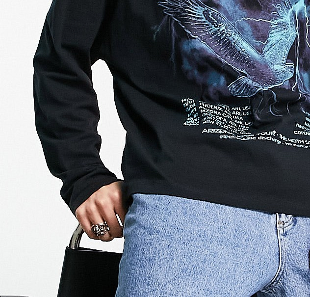 Camiseta de algodão orgânico de 300 g/m² com estampa, manga comprida e gola redonda - LSTS004 7