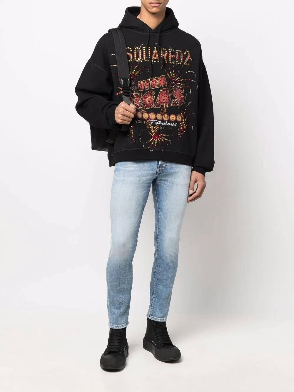 Fabricant de vêtements personnalisés, impression numérique, broderie effet vieilli, col rond, coton 385 g, style streetwear - CNSS004 2