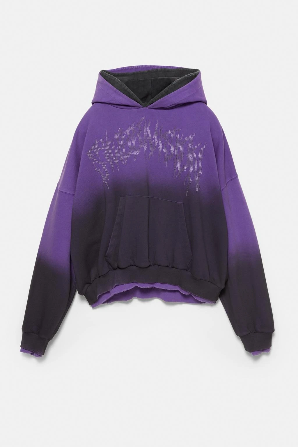 Özel Giyim Üreticisi Dijital Baskılı Grafik Asit Yıkamalı Eskitilmiş 380g Pamuklu Cepli Kapüşonlu Sweatshirt 1