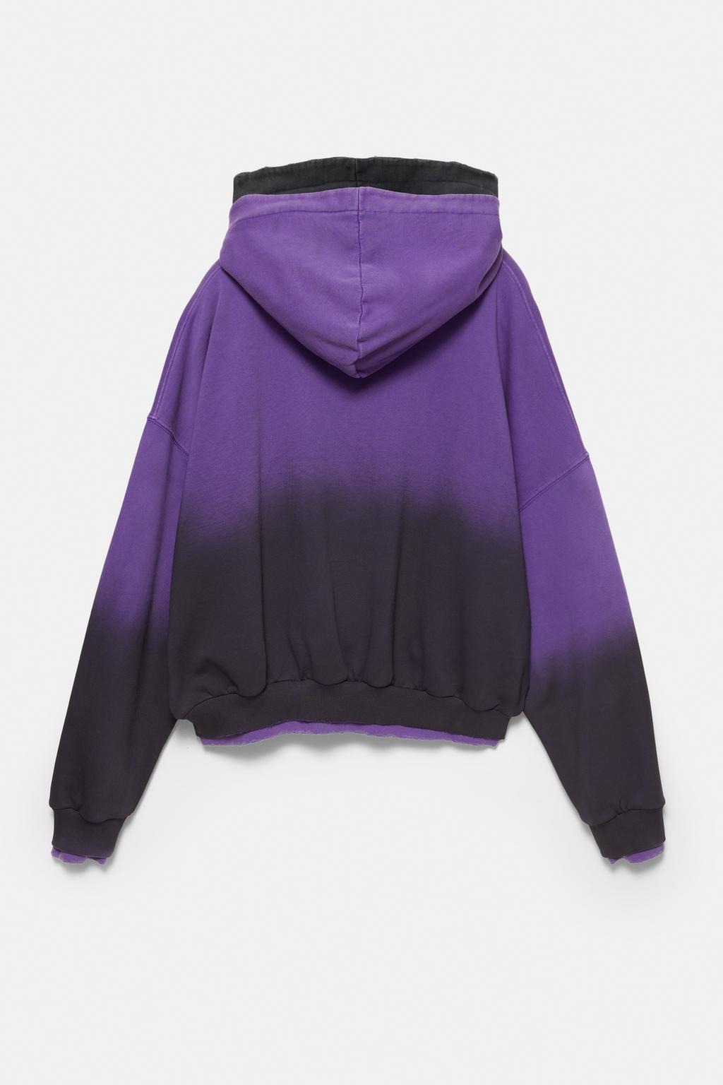 Özel Giyim Üreticisi Dijital Baskılı Grafik Asit Yıkamalı Eskitilmiş 380g Pamuklu Cepli Kapüşonlu Sweatshirt 2