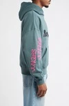 Produttore di abbigliamento personalizzato, stampa digitale, ricamo grafico, felpa con cappuccio in cotone 400 g effetto consumato con tasca 5