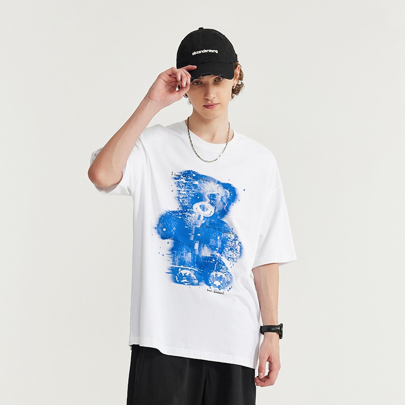 T-shirts en coton biologique à manches courtes et col rond, coupe classique, imprimé graphique, 240 g/m² 4