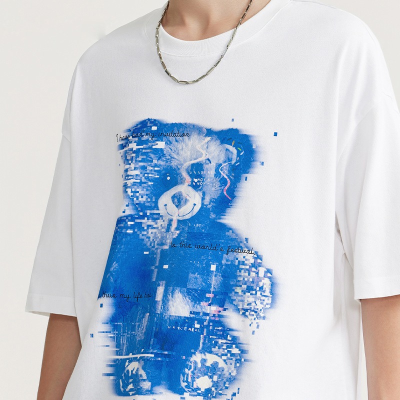 T-shirts en coton biologique à manches courtes et col rond, coupe classique, imprimé graphique, 240 g/m² 5