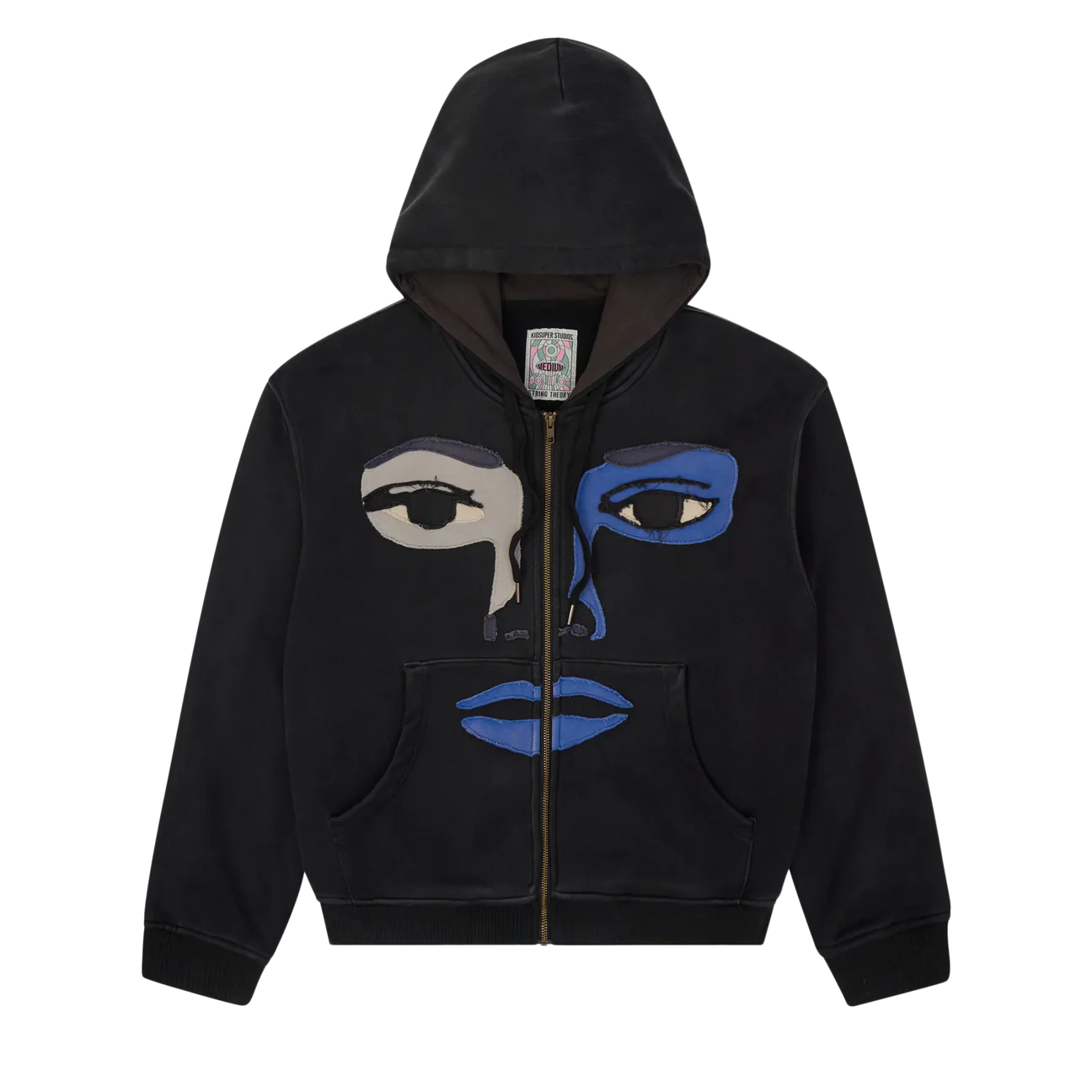 Custom Clothing Manufacturer Appliqué Embroidery Graphic Acid Wash Oversized 600g Cotton Hoodie with Pocket