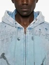 Sweat à capuche oversize en coton 470 g, délavé à l'acide et orné d'appliqués, avec poche. 2