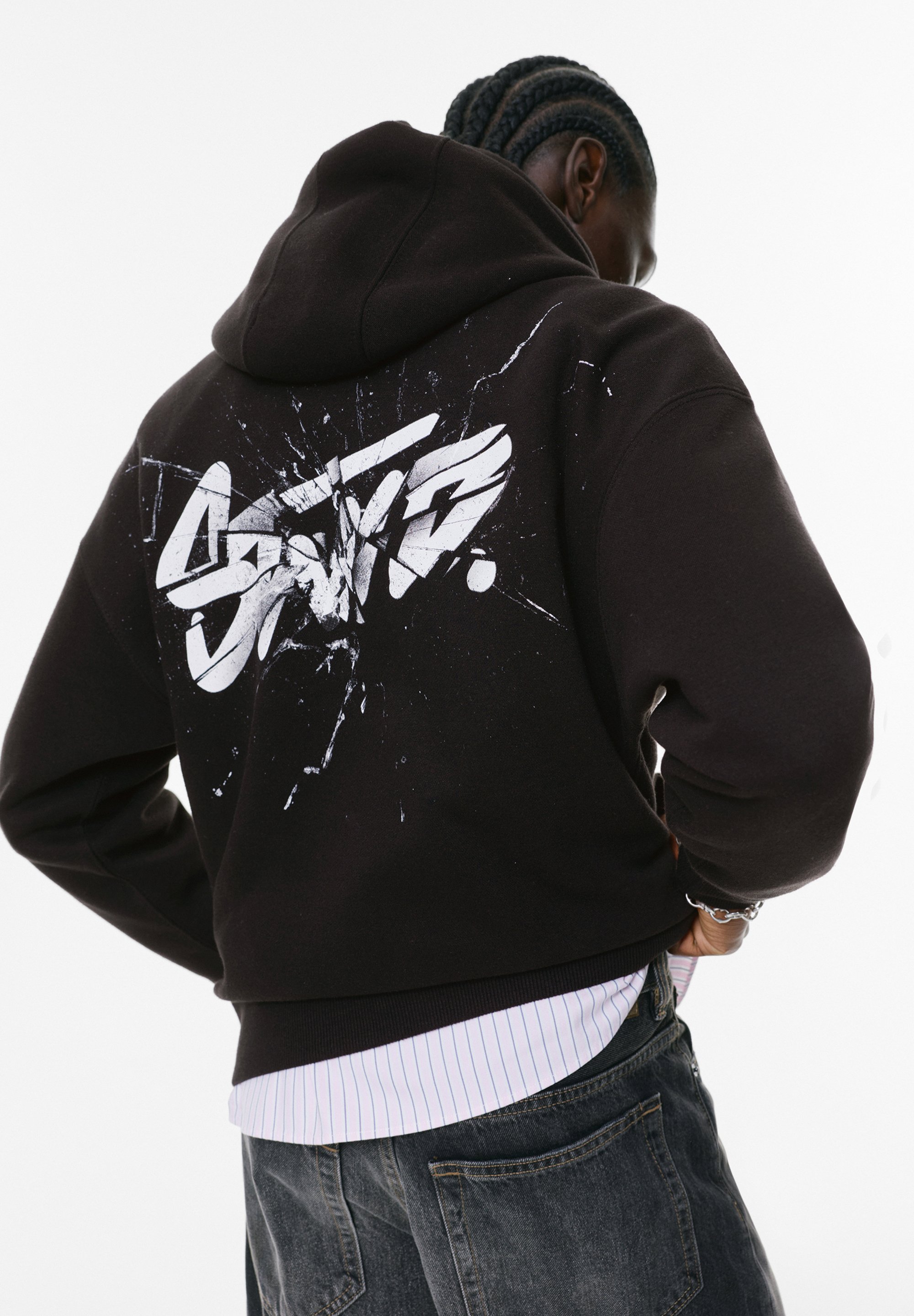 Custom Clothing Manufacturer DTG Printing Graphic Oversized 500g Cotton Hoodie with Pocket 4