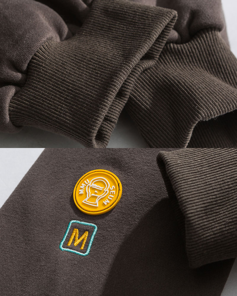 Fabricant de vêtements personnalisés, impression sur sweat à capuche oversize en coton 550 g, effet vieilli - HD029 4