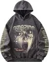 Custom Clothing Manufacturer Printing Acid Wash Distressed Oversized 600g Cotton Hoodie-HD032 1