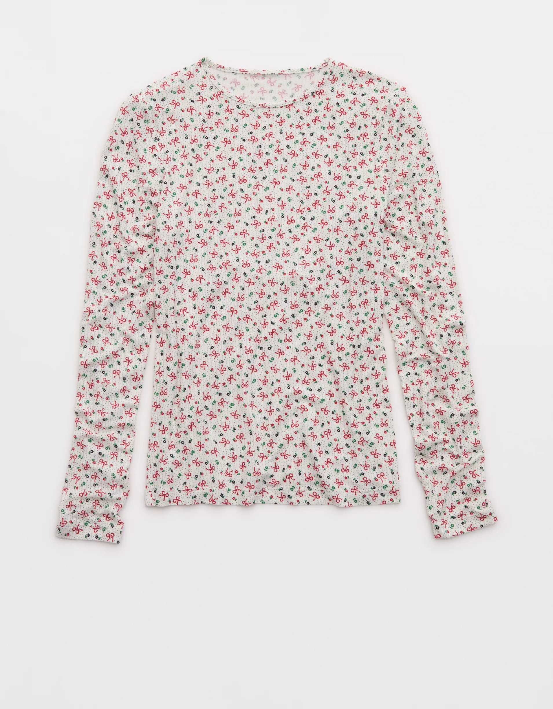 180g Printing Graphic Long Sleeve Crew Neck Modal Shirts-MTS004
