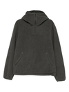 Moletom com capuz de algodão fleece de 420 GSM, mangas compridas, gola alta e meio zíper, com bolso - HZHD002 1