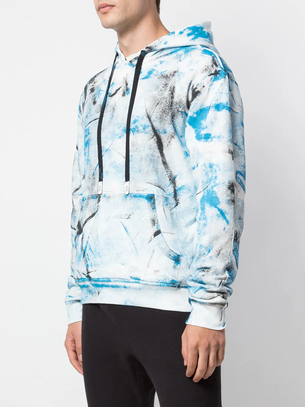 Sweat à capuche en polaire à manches longues, style streetwear, peint à la main, 380 g/m², avec poche kangourou - FHD003 2