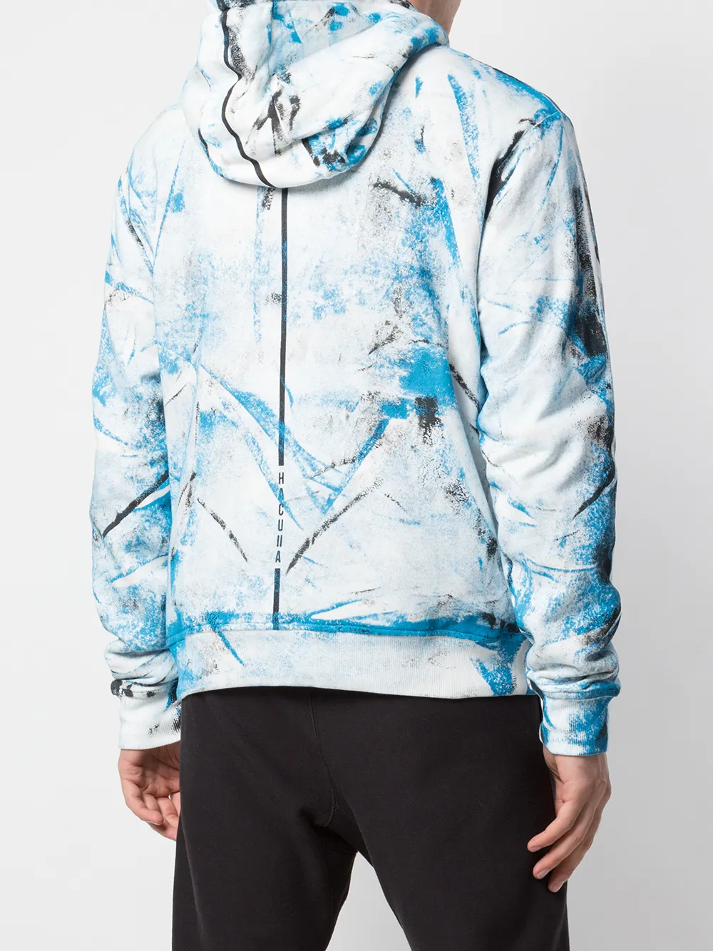 Sweat à capuche en polaire à manches longues, style streetwear, peint à la main, 380 g/m², avec poche kangourou - FHD003 3