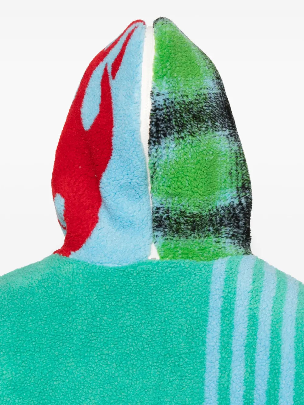 Sweat à capuche en polaire 450 g à imprimé colorblock, ourlet à cordon de serrage, col en fausse fourrure et poche - FHD005 5
