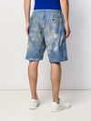 380GSM Blue Hand-Tie-Dye Cotton Bermuda Shorts | Elastic Waist + Pleated Yoke-SS001 4
