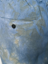380GSM Blue Hand-Tie-Dye Cotton Bermuda Shorts | Elastic Waist + Pleated Yoke-SS001 5