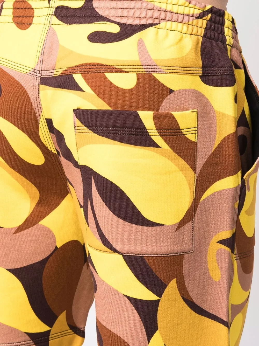 Shorts de treino em algodão com estampa camuflada abstrata em amarelo e marrom, 240 g/m² | Cintura elástica - SS007 4