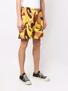 Shorts de treino em algodão com estampa camuflada abstrata em amarelo e marrom, 240 g/m² | Cintura elástica - SS007 3