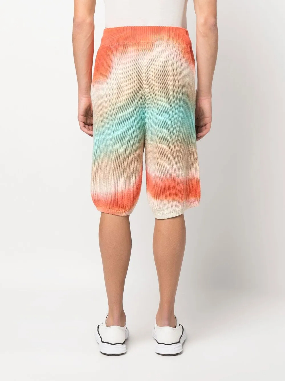 Shorts de algodón de punto teñido anudado multicolor de 320 g/m² | Cintura con cordón ajustable + Parche de carita sonriente - SS008 6