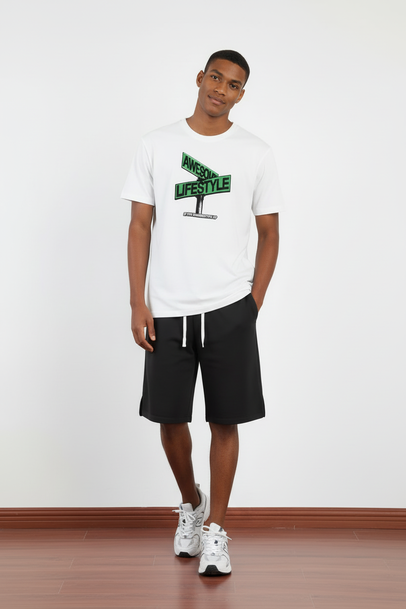 260 GSM DTG Graphic Short-Sleeved Crew Neck Organic Cotton Blend T-Shirts--GTS003